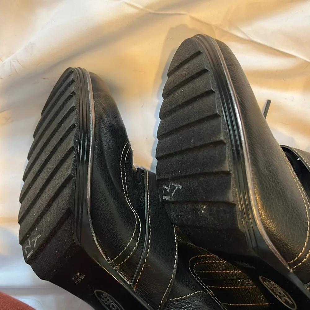 Sofft | women’s black high heel boots with buckle strap and laces shoe size 11 - Picture 15 of 15